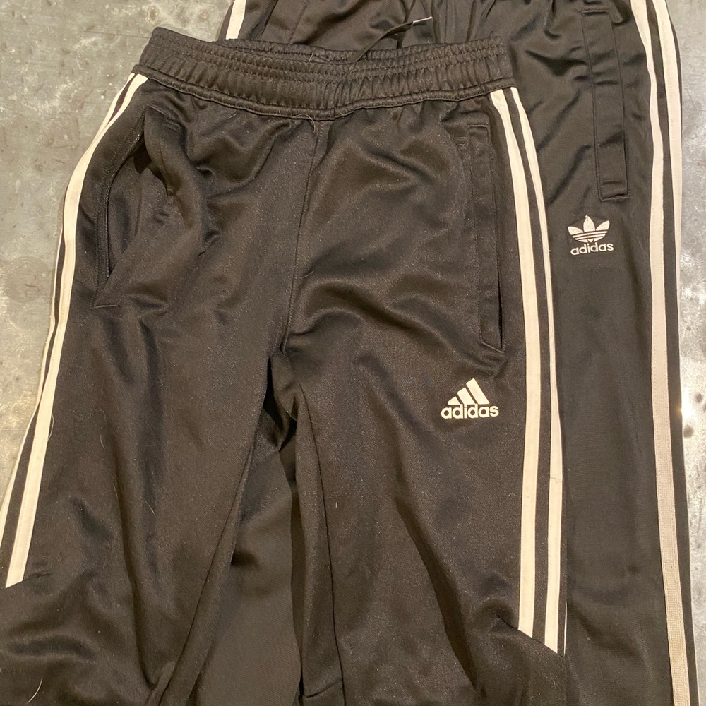 2 pairs in lot of adidas joggers size 11-12 youth